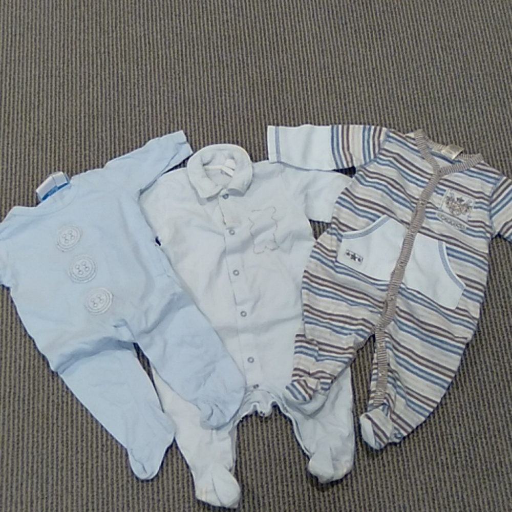 Bundle of 3 baby boy 100% cotton footies